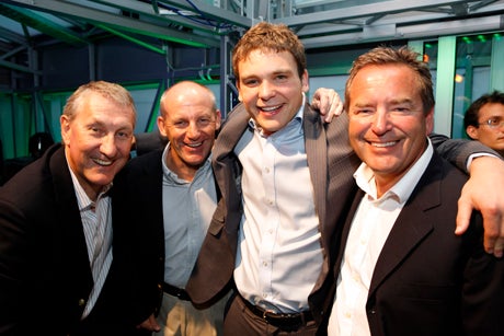Terry Butcher, Steve Coppell, Michael Gwilliam and Jeff Stelling