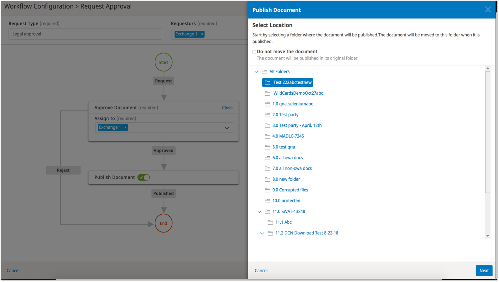 Auto Publish Documents Screen Auto Publish Documents Screen