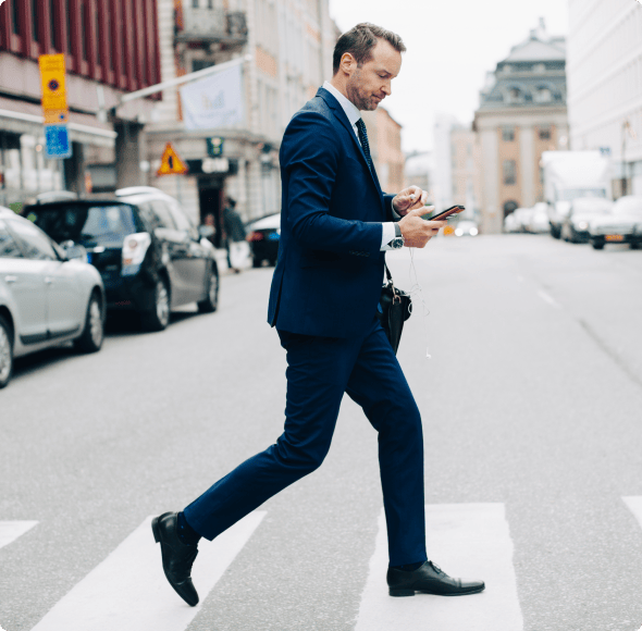 Man walking on the cross walk