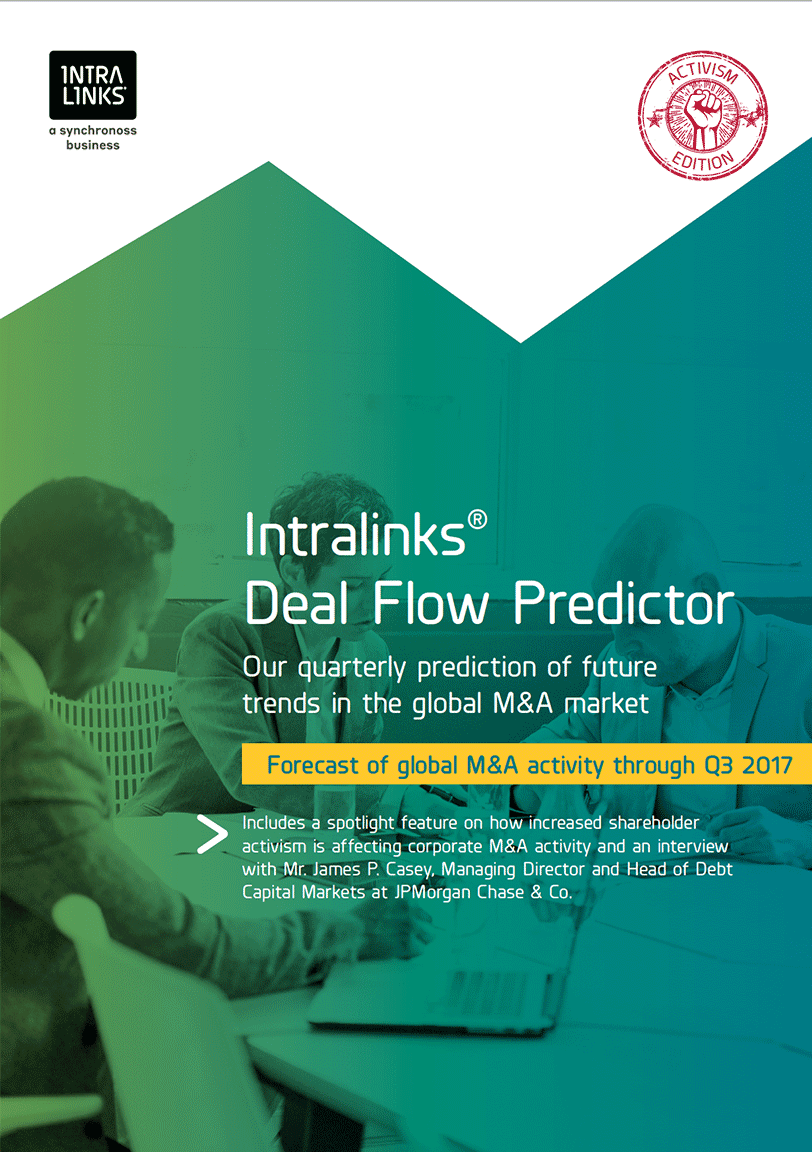 "Intralinks Deal Flow Predictor" Get a six-month preview of global M&A activity. Intralinks Deal Flow Predictor for Q3 2017
