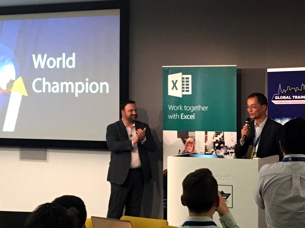 Intralinks’ Matt Porzio announcing the 2015 ModelOff Champion