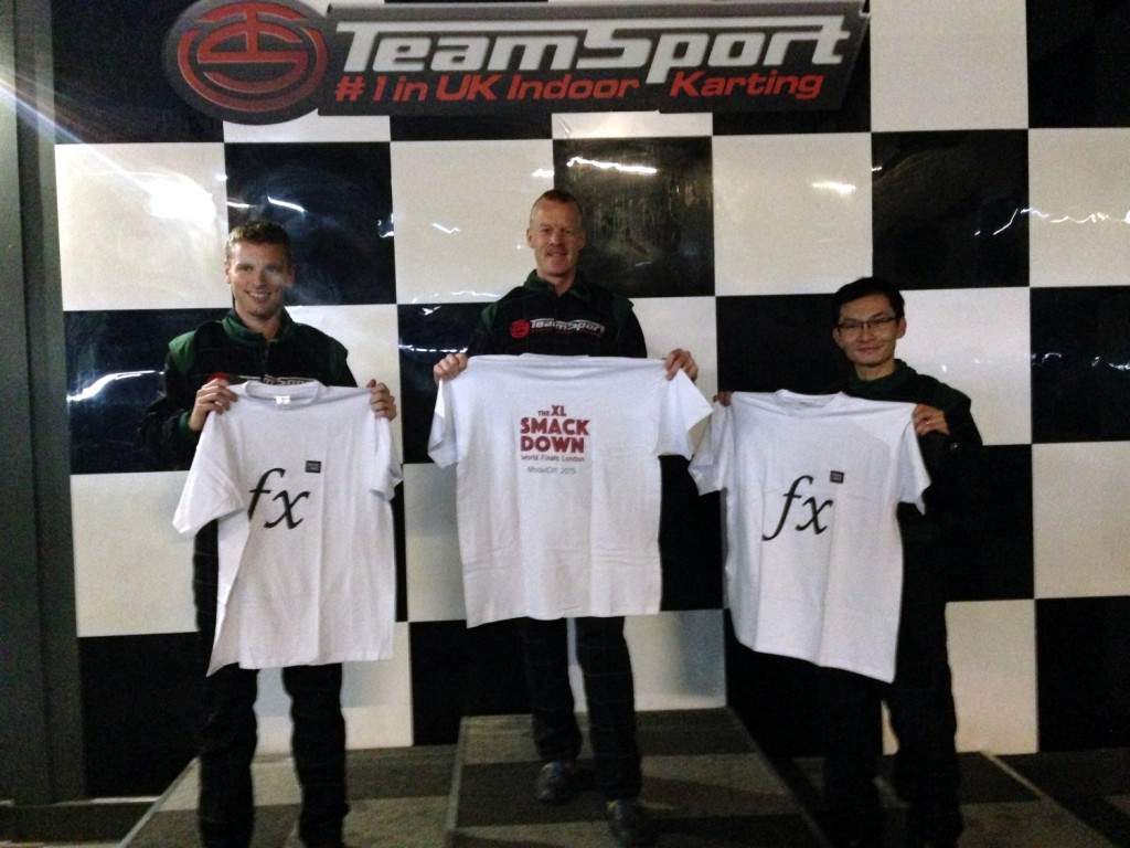 The go-kart champions: Willem Gerritsen, Chris Whitcombe, and Alvin Woon