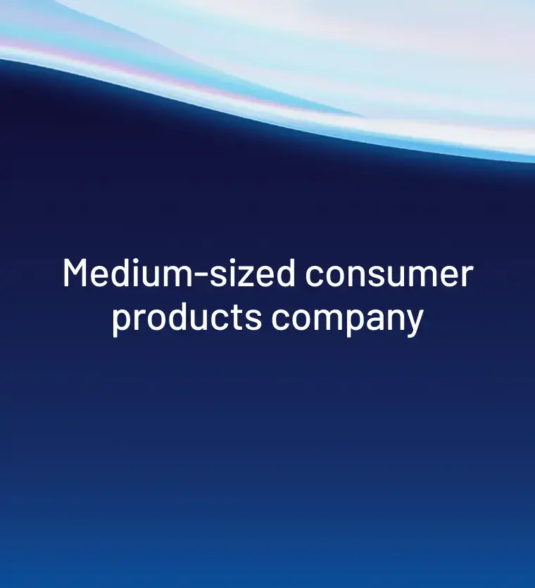 Testimonial Medium sized consumer products company